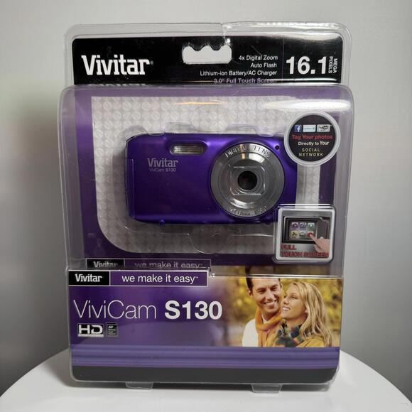 Vivitar ViviCam S130 16.1MP Digital Camera Purple New In Box - Picture 1 of 2
